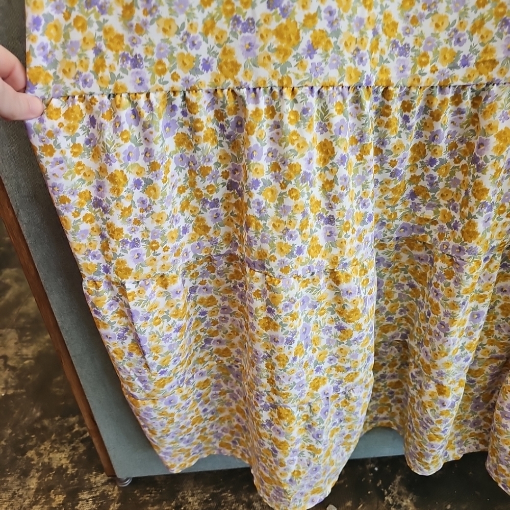 NWT Ultra Flirt Floral Sundress Smocked Tiered Adjustable Straps Women's 3X - Picture 5 of 11